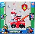 Dezva Pup Buddies Hero Rescue Team with Transformable Action Figure Toy and Vehicle with Light and Music, Collectible Action Figure for Kids Aged 3 and up (Red Hero Dog)