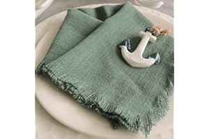 MIALILY Rustikale natürliche Baumwoll-Stoffservietten Set von 6 Stück, weich, bequem und wiederverwendbar, Leinen Servietten, Tuch für Hochzeitsfeier und Party-Dekoration Set