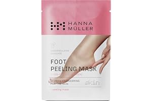 HANNA MÜLLER Foot Peel Mask - Foot Exfoliator and Foot Peel Mask for Hard Skin and Cracked Heel, Foot Masks with AHA Blend, Salicylic Acid, Botanical Extracts, Vitamin C and A, Feet Peeling Mask