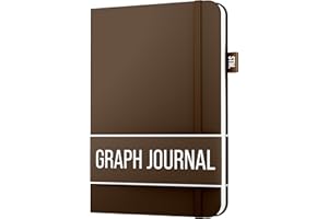 Scribbles That Matter - A5 Cuadriculado páginas Libreta - Cuaderno Diario Notebook - 150 páginas (5.75" x 8.25") 120gsm papel grueso, Cuero vegano, Cuaderno de notas para adultos - Marrón