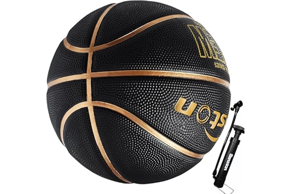 Senston Ballon de Basket Taille 7 et Pompe, Basketball de Rue Intérieur/Extérieur