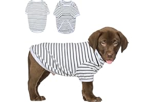 PetSmiler Maglioncino Cane - Maglioncino Cane Taglia Piccola Media, Maglia Cane Gatti Maglione Cane a Righe Magliette per Cani Elasticizzata, Maglioncino Chihuahua Bulldog Francese (Nero L)