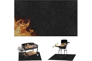 SUNOYA Feuerfeste Unterlage, 120x100 cm Hitzebeständigkeit Brandschutzmatte, Hitzebeständig Brandschutzmatte, Feuerschutzmatte, Feuerfeste Bodenschutzmatte für Gasgrill Bodenschutz
