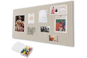 VAUKI Große Filz Pinnwand Selbstklebend 80x40cm - Dekorative Pinnwand aus Filz mit 35 Reißzwecke, 0,9cm Dick, Moderne Pinnwand Ohne Bohren eignen sich für Büros, Schulen, Kinderzimmer, Helles Kamel