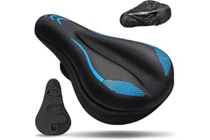 CDYWD Housse de Selle de Vélo Ultra Confortable Homme et Femme, Couvre Selle Velo Gel, Épais, Doux, Ergonomie, avec Housse Imperméable, pour VTT, Vélo de Route, Ebike, Vélo de Stationnaire etc