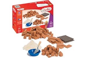 TEIFOC GERMANY teifoc 1530 - Set di accessori in pietra 100 mattoni in miniatura per progetti fai da te, per bambini dai 6 anni in su