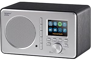 Ferguson Regent i200s Radio Internet Wi-Fi avec Bluetooth, DAB+ Radio FM, Spotify Connect, radio-réveil, égaliseur, écran couleur, port USB, AUX-IN, mise en veille, contrôle par application