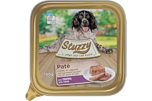 Stuzzy Mister, Comida húmeda para Perros Adultos, Sabor Callos, paté y Carne en trozos - Total 3,3 kg (22 tarrinas x 150 gr)