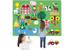 Yintrinsic Enfants Feutre Conseil, Animaux Feutre Farm Story Board Set, Activités Creative Set Educational Interactive Feutre Ferme à thème pour enfants d'apprentissage précoce