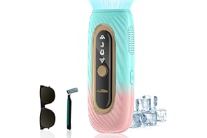 IYUNGO IPL Geräte Haarentfernung Laser mit Gefrierfunktion, mit LED Lichttherapie HR/SC/RA, 999.900 Lichtimpulse Schmerzlose und Dauerhafte Haarentfernung für Männer,Frauen, Körper,Beine,Achseln (Rosa+Blau)