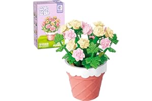 MEIEST Mini Flower Succulent Bonsai Building Block Set,Simulation Pot Plant Artificial Particle Flower Botanical Collection Construction Building Brick Toy,Home Decors (Jonquil)