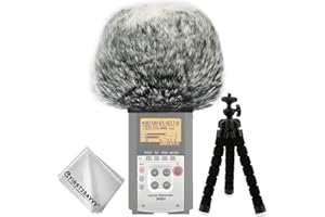 first2savvv Nero Microfono Parabrezza Copertura Antivento Shell Cuffia Antivento in Pelliccia Sintetica per Microfoni a Fucile per Zoom H4n SP H4n BOYA-V02