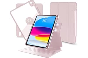 NIMIN Funda para iPad de 10ª generación 2022, 10.9 Pulgadas, con diseño de Doble imán, 11 Modos de Uso Diferentes - Funda de Cuero giratoria 360° con Soporte para lápiz