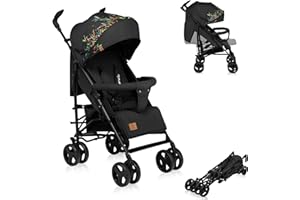 LIONELO Irma poussette canne à 15 kg, légère et compacte, réglage du dossier jusqu’à la position couchée, grand panier système de pliage rapide, moustiquaire, chauffe-pieds