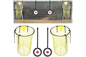 Jonuin 2 Pcs Top Bins Football Targets with 2 Pcs Hanging Targets, Top Bins Net for Goal, Top Corner Target Net, Football Training Equipment for Kids Adults Improve Shootings Accuracy