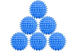 WUKEMAOYI 6 Pz Palline per Asciugatrice Antipiega, 6,5cm Palline per Lavatrice e Asciugatrice Cattura Peli Riutilizzabile, Palle Lavatrice, Palla Lavatrices, Sfera Palla Asciugabiancheria, Sfere Asciugatrici