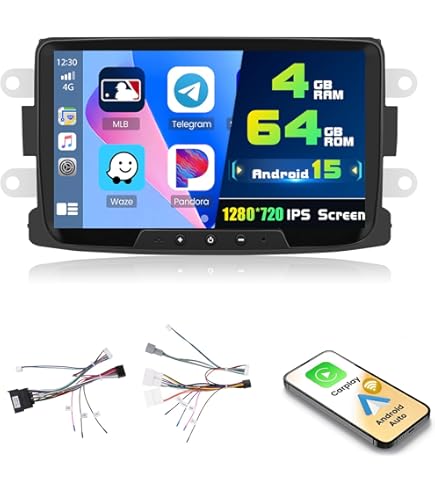 YUNTX Android 12 Radio With Navigation For Dacia/Sandero(2014-2017):[Built-in CarPlay/Android Auto/GPS] -IPS 2.5D 9" Touchscreen-DAB/Bluetooth 5.0/ MirrorLink/Steering Wheel Control/USB/4G/WiFi/2 Din