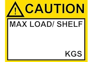 EWANDOR Pallet Rack Capacity Label, 3×4 In. / 76.2×101.6 mm Industrial Strength Sticker for Warehouse Safety, CAUTION MAX LOAD/SHELF KGS, 0.012" (0.3 mm) Thick, Case of 2 Packs, 25 Pcs/Pack, Matte MU01