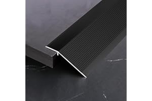 ZZLQIAN Aluminum Floor Transition Strip, Door Bar, Threshold Ramp, Suitable for Doorways Tile Vinyl Floor Laminate Planks, Bridge the Height Between 25-30mm (Black, 900 × 100mm)
