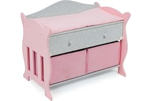 Bayer Chic 2000-Fasciatoio per Bambole con 3 Scomparti, Motivo Grigio, Colore Puntos Grey, 506 91