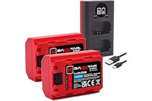 Baxxtar Pro NP-FZ100 batterias 2600mAh anche compatibile con Sony Alpha 6700 A1 7c II 7CR 7 IV 7R V ZV-E1 ecc – Caricatore Mini LCD DUAL (ingresso USB-C/MicroUSB)