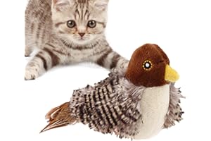 Jiimhte Jouet pour Chat Oiseau Gazouillant, Simulated Chirping Bird, Jouet en Plumes De Chat Oiseau, Jouet Interactif pour Chat, Jouet Sonore De Simulation D'oiseau