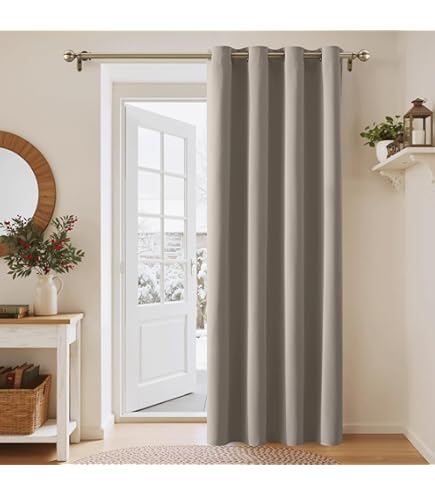 Joydeco Gordijnen, set van 2 stuks, in linnenlook, 100% ondoorschijnend