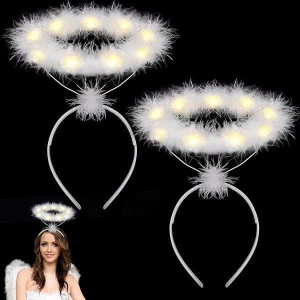 Engel Halo Haarreif Mit Glitzer-Tattoos – Schwarzer Heiligenschein Für Kostüme | Halloween & Karneval