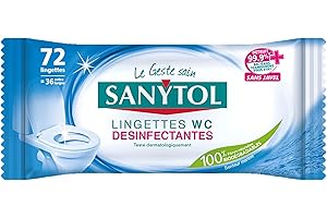 Sanytol Set de 72 Lingettes Désinfectantes pour WC - Lot de 3