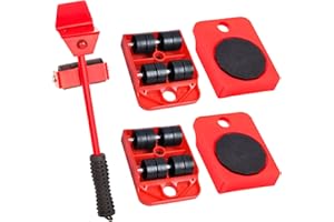 OUSINBY Furniture Movers, 5Pcs Heavy Duty Furniture Lifter Furniture Sliders Furniture Moving Wheels Roller Set 150 KG Capacity for Sofas, Couches and Refrigerators