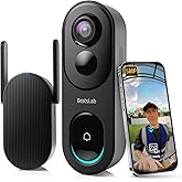 Botslab Kablosuz Kapı Zili Kamerası, Homebase ile 5 MP Video Kapı Zili, 180&deg; Panoramik G&ouml;r&uuml;n&uuml;m, Aylık &Uuml;cret Yok, 2,4 GHz WiFi