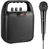Portable Karaoke Machine, bluetooth Speaker with Microphone PA Speaker System Voice Amplifier Handheld Mic Perfect for Entert