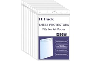 Acidea Sheet Protectors 10 Pack A4 Waterproof Resealable Zip Wall Sign Holder Page Protectors Clear Photo Plastic Sleeves for Documents, Photos, and Wall Sign Display