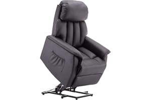 ‎M MCOMBO M MCombo Fernsehsessel mit Aufstehhilfe Elektrisch, Relaxsessel mit Liegefunktion, Seniorensessel für Wohnzimmer, TV Sessel mit Liegefunktion bis 140°, mit USB 7299 (Kunstleder, Schwarz)