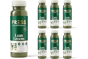 PRSS 100% COLD PRESSED PRESS Healthfoods, 12 x 250ml Daily Lean Greens, Cold Pressed Juice, Green Juice containing Kale, Spinach, Celery, Romaine, Cucumber Mixed with Ginger and Lemon, Healthy