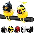 Rubber Duck Bike Bell Set, 2 LED Light Duck + 5 Helmet Accessories, Bike Handlebar Decoration Small Yellow Duck Ornament for Bike Motorcycle Car Decor
