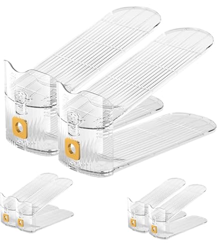 10 Portascarpe Regolabili In Polipropilene | Organizzatore Scarpe Salvaspazio | Antiscivolo | Nero