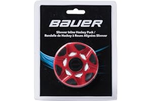 BAUER - Silvvver Inline Hockey Puck I Streethockey-Puck I Puck für Roller- und Inlinehockey I Indoor Puck mit geringer Reibung I verhindert Puckspringen - Rot