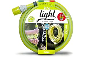 IDROEASY Armadillo Superlight 22,5 Metri, Tubo Acqua Irrigazione Giardino con Raccordi Super Leggero Canna Acqua Antitorsione