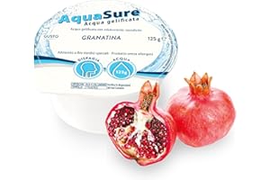 Abbott Nutrition | AquaSure Acqua Gelificata per il trattamento dietetico di soggetti affetti da disfagia e problemi della deglutizione | al gusto Granatina, 24x125 g