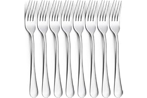 CoKeeSun Fourchettes de Table 8 Pièces, 20.5cm Fourchettes de Table Inox, Fourchette à Dîner en Acier Inoxydable, Finition polie Brillante, Lavables au Lave-vaisselle, pour la Maison, l'hôtel