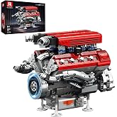 Reobrix &Ccedil;alışan V8 Motor Modeli Kiti, 1101 ADET 8 Silindirli Araba Motoru Yapı Setleri, Ak&uuml; Kutulu, L Motor, Yetişkin ve Gen&ccedil;