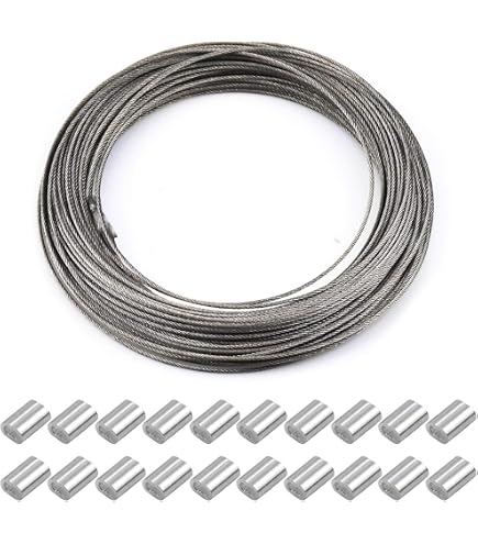Câble En Acier Inoxydable 7x7 - 5m X 3mm, V4A 316, Extrémités Étamées - Pour Treillis, Corde à Linge, Voile Solaire