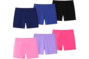 Domee Shorts Legging Court Cycliste Coton Gymnastique Enfant Fille Lot de 6