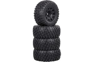 ERYUE Pneu, 4 pièces 110mm 1/10 RC Voiture Camion Court Course Camion véhicule Tout-Terrain pneus RC Roue Compatible avec Traxxas HSP Tamiya HPI Kyosho Voiture RC