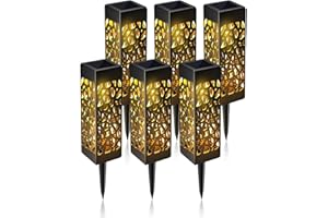 2024 Newest Solar Lights Outdoor Garden, KALAHOL 6 Pack Garden Path Light, IP65 Solar Powered Garden Lights, Auto On/Off Solar Ornament Lights, Solar Stake Light for Garden Lawn, Patio, Yard, Driveway