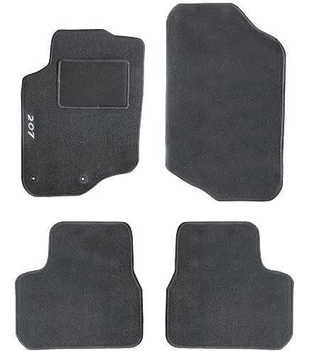 Tapis Voiture Sur Mesure Velours Liseré Rouge Fiat 500 2013+ - Emblème Brodé