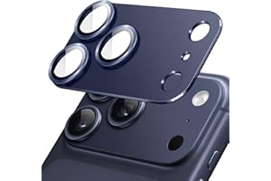 JETech Osłona Obiektywu Aparatu dla iPhone 17 Pro Max 6,9 Cala, Pełna Pokrycie 9H Szkło Hartowane Osłona Pierścienia, Matowe Metalowa Płytka, Przyjazny dla Etui, 1 Sztuki (Głębinowy błękit)