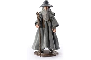 BendyFigs Gandalf by The Noble Collection - Officially Licensed 19cm Lord of The Rings Bendable Toy Posable Collectable Doll Figures with Stand - for Kids & Adults