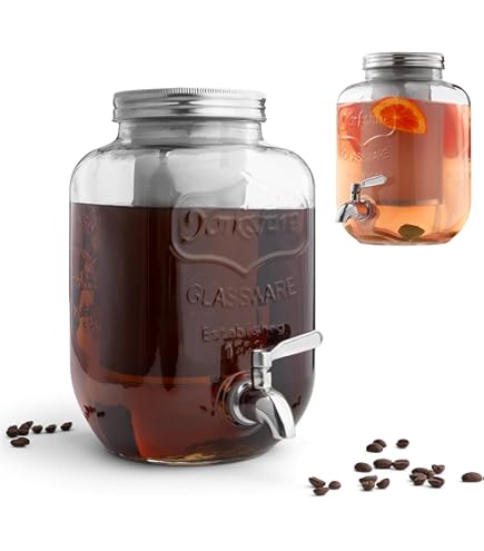 Dispensador De Bebidas De Vidrio 2.8L Con Grifo - Para Nevera, Fiestas, Transparente